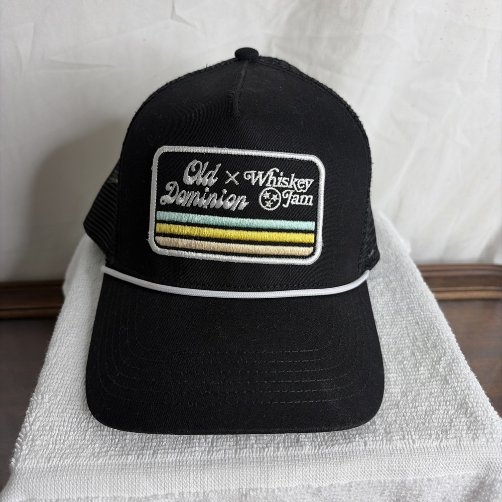Old Dominion Whiskey Jam Rope Trucker Hat Black Mesh Snapback Nashville Country
